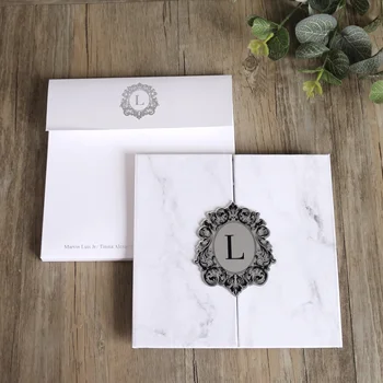 Elegant Digital Printing hardcover invitations with transparent acrylic 3d envelope customized acrylic wedding invitations