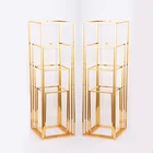 Decoration Wedding Factory Direct Decoration Rectangle Gold Acrylic Frame Flower Stand Wedding Centerpiece