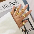 Letter Rings 2021 New 18k Gold Plated Alphabet A- Z Letter Chunky Name Irregular Rings
