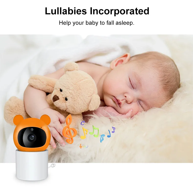 5Inch Screen Night Vision Sound Detection Baby Surveillance Camera Video Monitor andPTZCamera and Audio