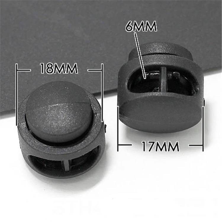 Round elastic rubber drawstring cord plastic toggle stopper sliding fastener buttons