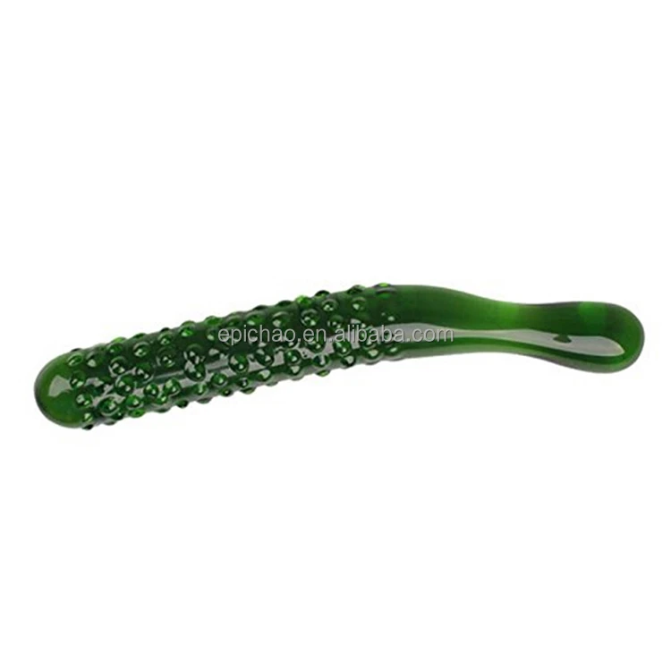 Cucumber Shape Glass Dildo Pleasure Wand Crystal Penis Glass Anal