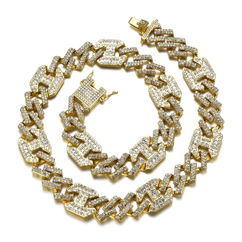 Fashion Nk Figuro Cuban Chain Necklace,Gold