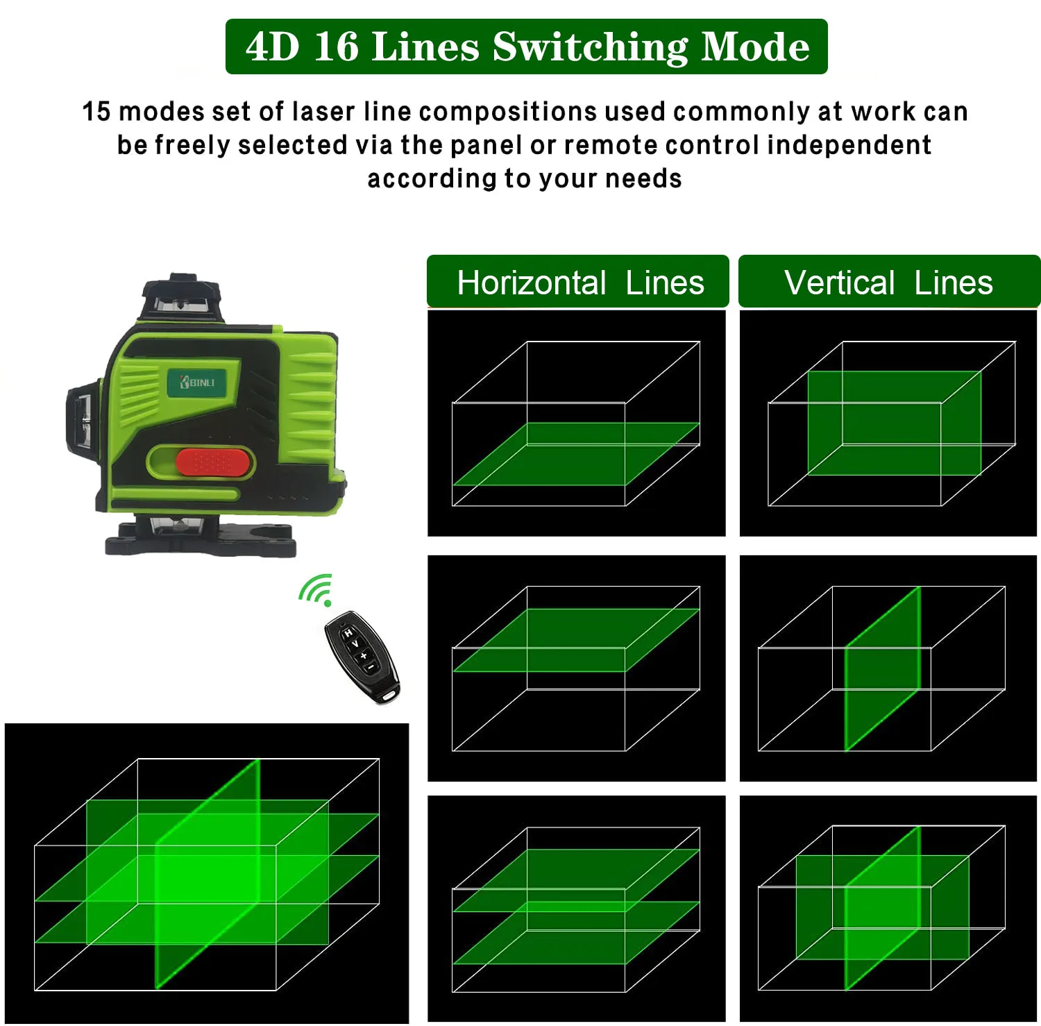 Hot Selling 360 Self-Leveling 16 Lines Laser Level Light