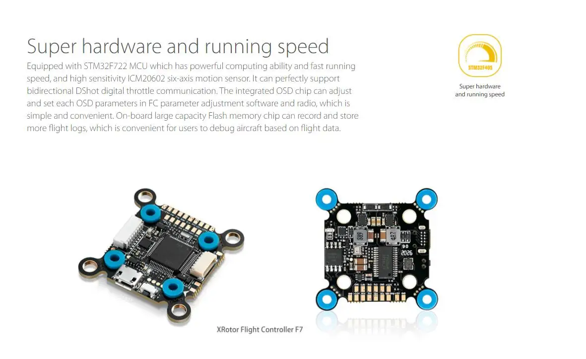 Micro 60A 40A ESC with F7 Flight Controller for FPV Drone RC Racing Drone Quadcopter details