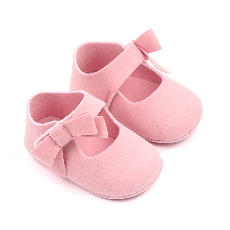 Baby Girls Solid Color Bow Line with 0-1 Year Old Infants Soft Soled Princess Walking Shoes details