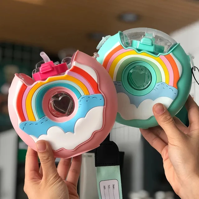 Creative Donut Kids Straw Mug Portable Cute Water Bottle kids bottles