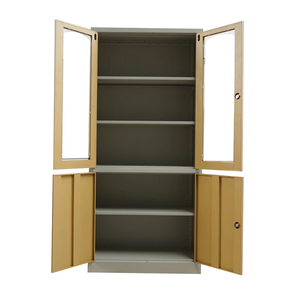 Guangdong Factory Manufactured 2-Door Metal Cupboard Key Lock Hot Selling Office Furniture Transfer Printing Storage Cabinet