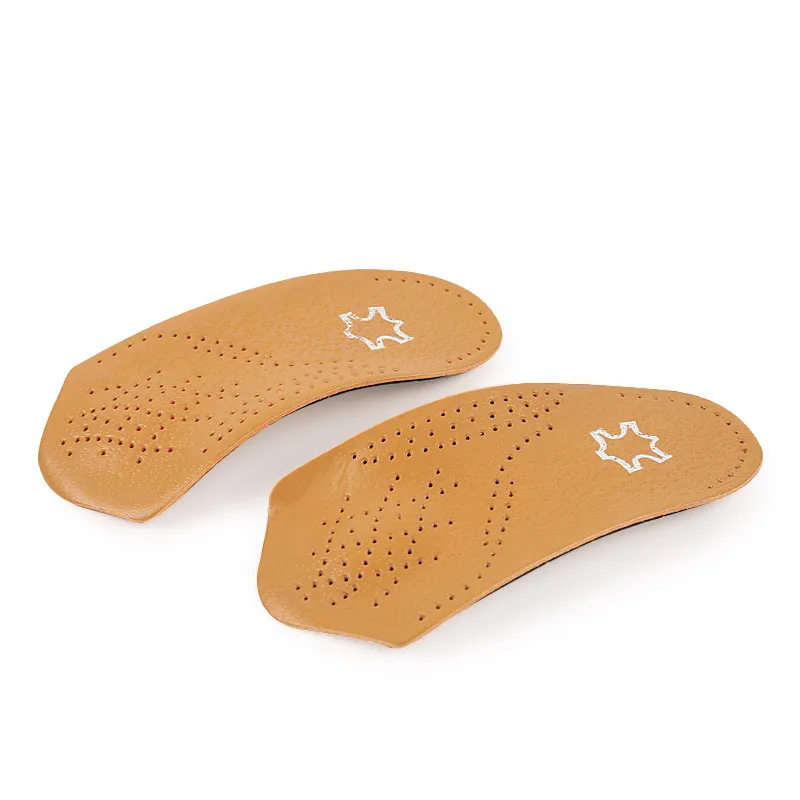 PU Leather Orthotic Insole For Flat Feet Arch Support Orthopedic Shoes Sole Insoles For Feet Men And Women OX Leg EU 43 to 44 