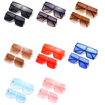 2022 1Set 2 pcs matching mother and daughter shades UV women sun glasses square girls kids mommy and me sunglasses