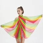 Silk Scarfs New Design Summer Beach Gradient Rainbow Silk Scarves Fabric Scarfs For Women Stylish