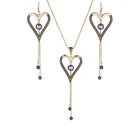 Fashion Wedding Earrings Pearl Gold Plated Bridal Women Fashion Jewelry Set Wedding Hawaiian Earrings Necklace