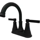 BAYCENN High-Arc 2-Handle Bath Vanity Sink Faucet Tap For 3-Holes 4-in Black CenterSet Wash Basin Faucet