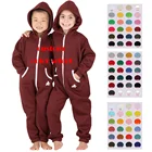 Onesie Hooded Custom Logo Kids Winter Fleece Onesie Baby Boy Cotton Jumpsuit With Cute Hooded