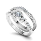 Ring Factory Direct Selling 925 Silver Heaven N Clear DEF Round Leaves Women Moissanite Setwhite Gold Wedding Ring 0.52ct