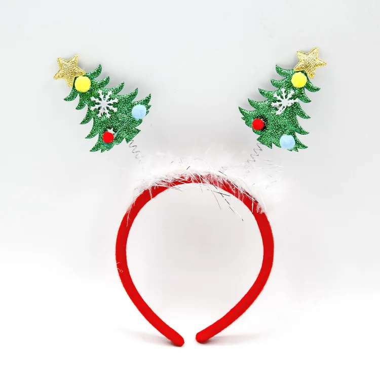 Christmas Headband Hair Hoop Elk Antlers Cat Ear Glitter Hair bands Hair Accessories Headdress for Christmas Decorations Party