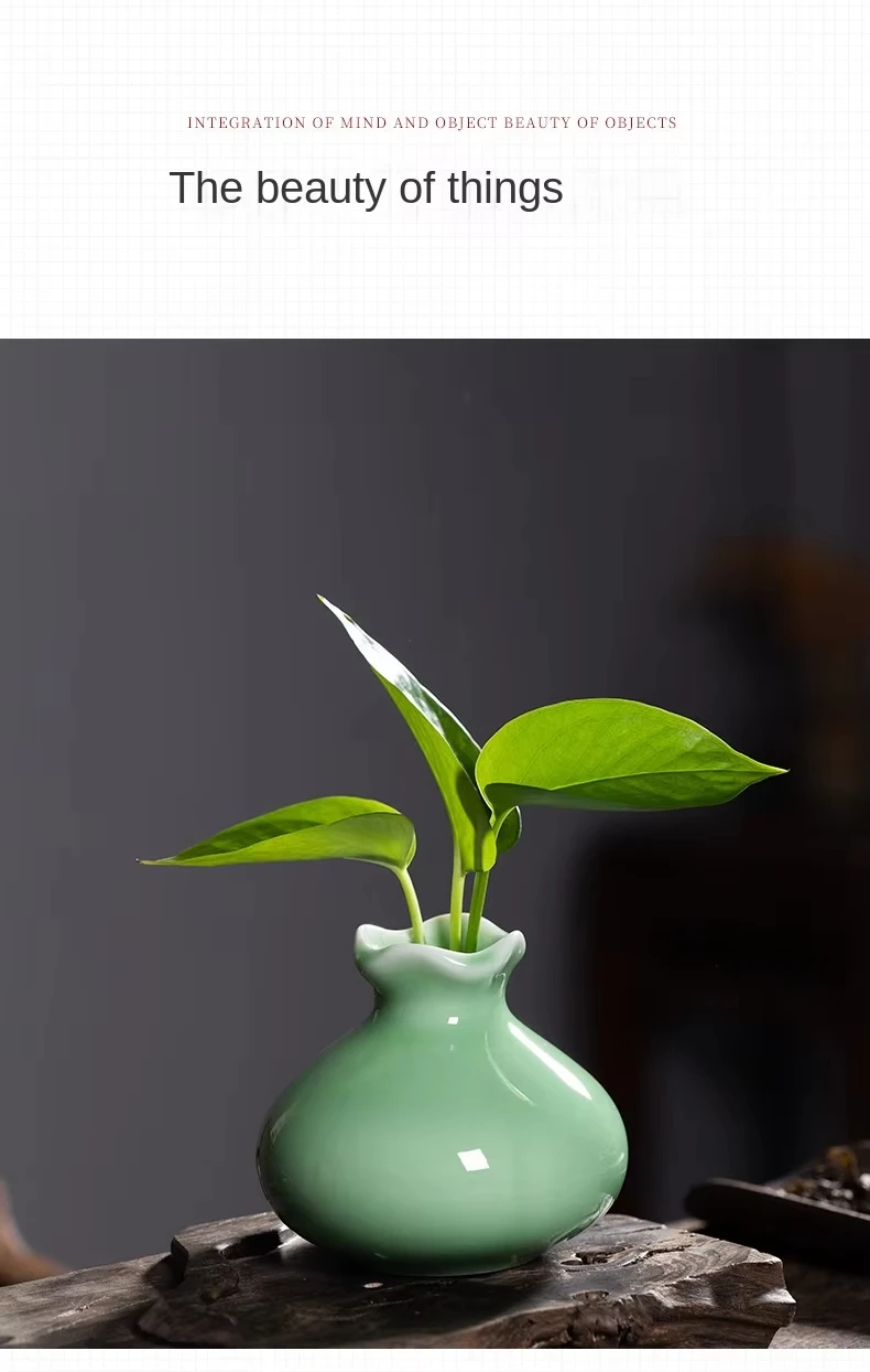 product longquan celadon chinese style floral ornaments tustic small vase simple creative bud flower ceramic vases for flowers-11