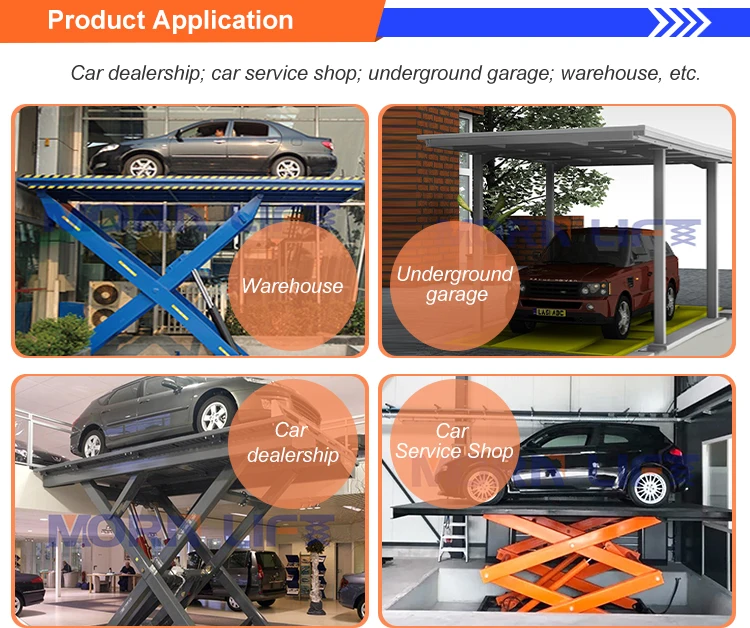 Morn Customized Hydraulic Underground Garage Scissor Car Parking Lift