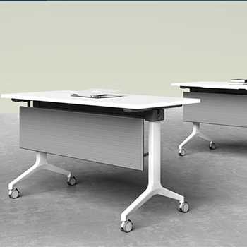 Movable Simple Steel Frame Folding Office Table Office Furniture Training Table Office Foldable Table With Wheels