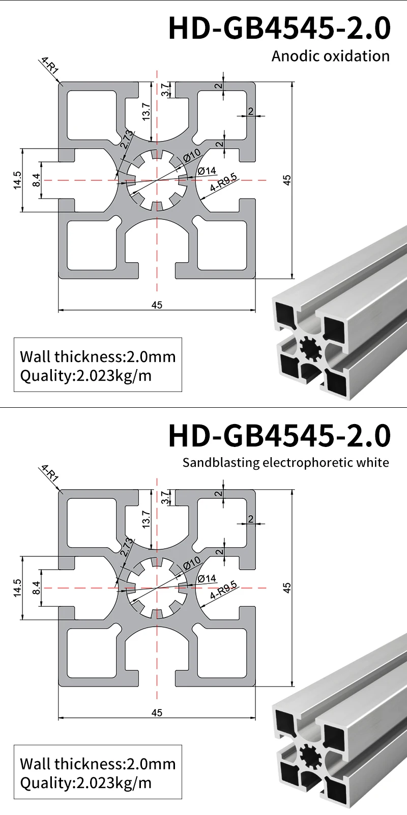 Industrial Extruded Aluminum Profiles 4545 Assembly Line Workbench 4545 Aluminum Alloy Profile Accessories factory