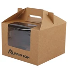 Recycle Customized Printing Recycle Kraft Paper Cake Box With Handle Wedding Cake Box With Window