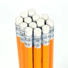Pencil School Customized Logo 7 Inches Poplar Wood Hexagonal Yellow HB Pencil With Eraser For Office And School