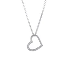 Heart Women And Girls S925 Silver Necklace Luxury Fashion Small Diamond Large Heart Sparkling Diamond Necklace