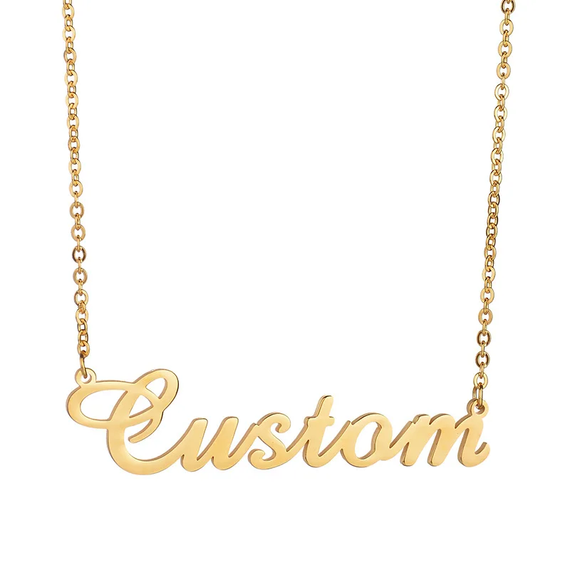 Letter Name Plate Necklace Custom 