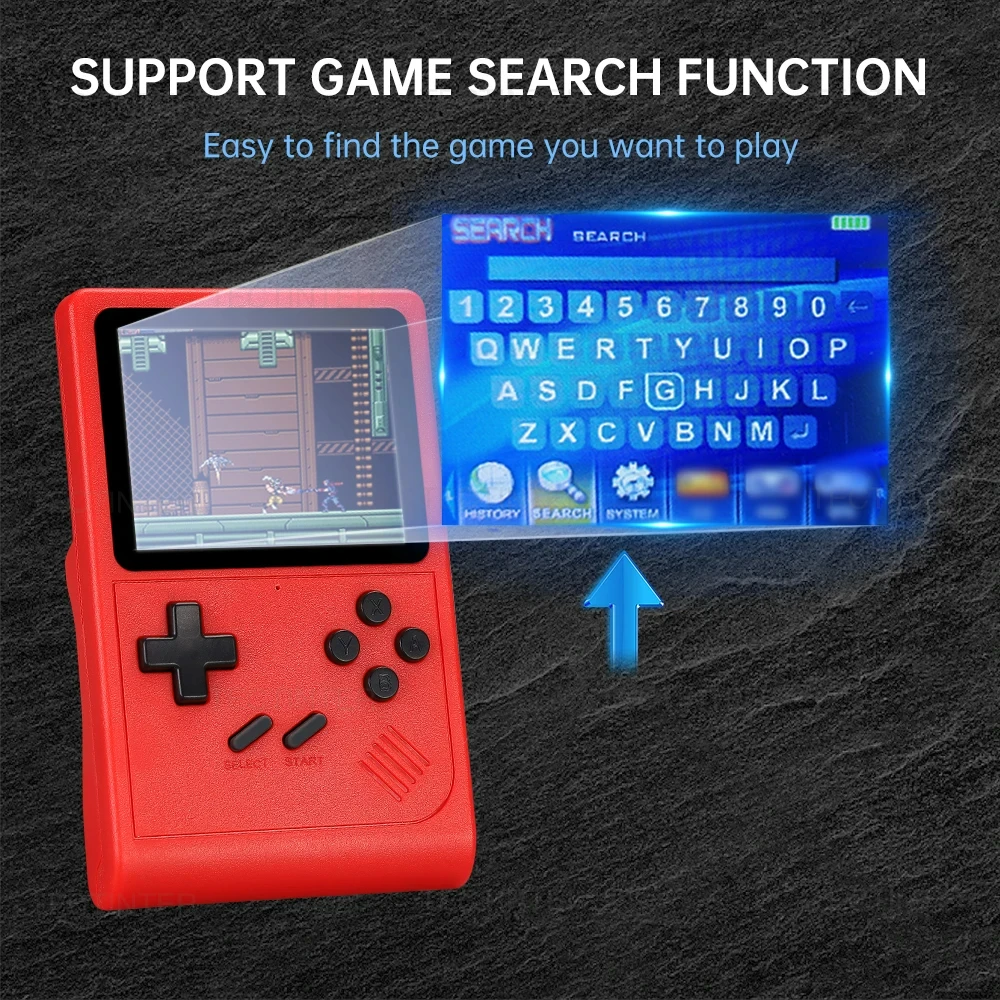 GB300 Portable Handheld Game Player 3.0 inch Screen TV Video Game Console AV Output Built-in 8G 6000+ Games