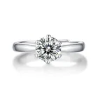 Silver Ring Classic Six-claw Crown S925 Silver Mosson Silver Ring