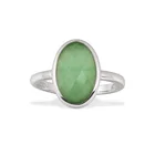 Sterling Silver Stone New Fashion 925 Sterling Silver Bling Bling Green Stone Ring For Women