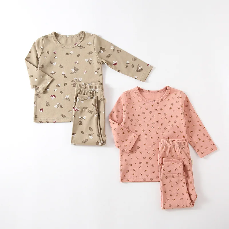 Newborn infant baby clothing outfits printing soft cotton kids clothing children's fall outfits two piece sets for babies