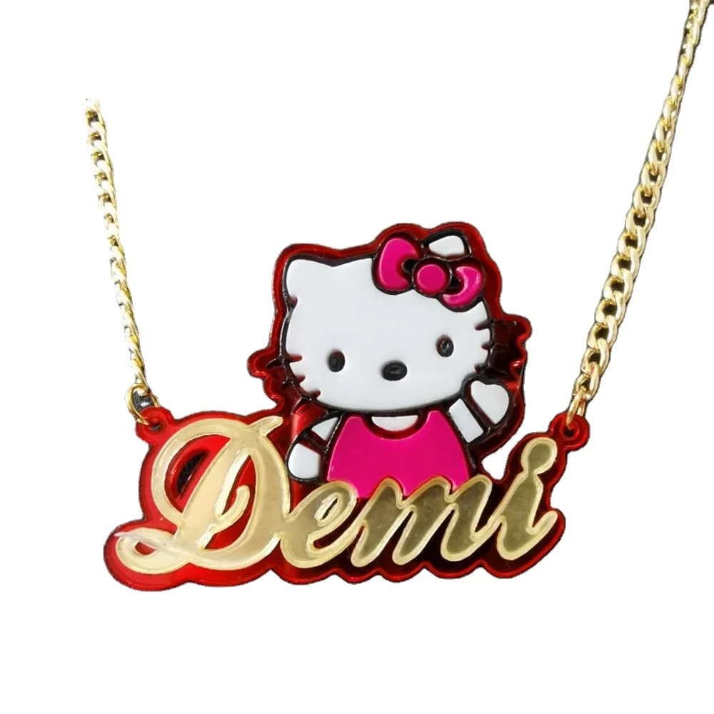 Hello Kitty Inspired Personalized Name Necklace 