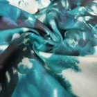 Satin Fabric Dress 50D 100%Polyester Satin Chiffon Fabric Floral Print Water Printed Ladie Dress New Fashion