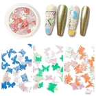 3d Butterfly 50pcs/box Wholesale 3D Color Luminous Wood Pulp Sheet Butterfly Designer Nail Art Sequins