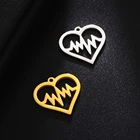 Heart Gold Charm Love Heart Shape Real Gold Plated Charm Stainless Steel Pendant Jewelry For DIY