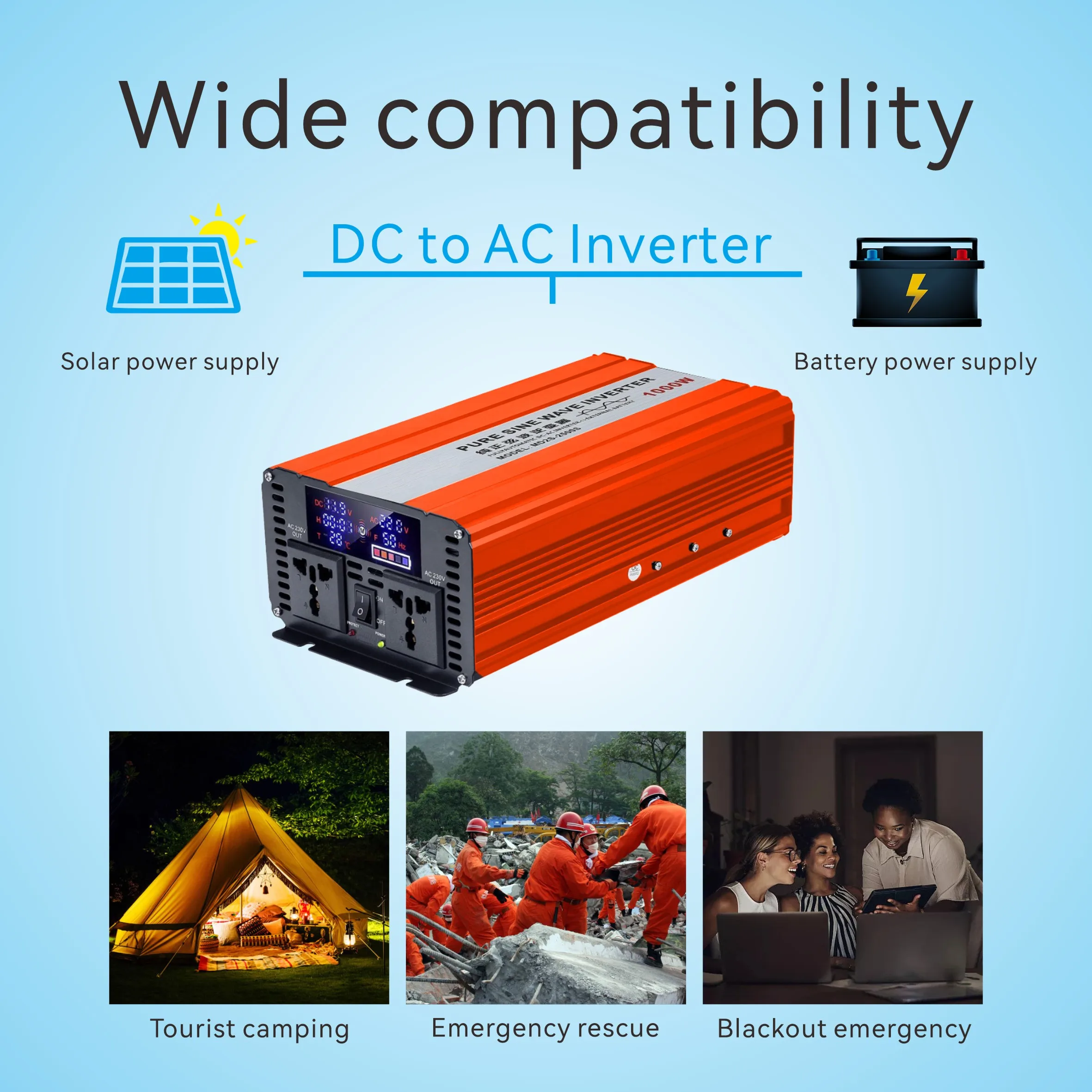 Ups 600w 1000w 1500w 2000w 3000w 4000w 5000w High Power Inverter Pure