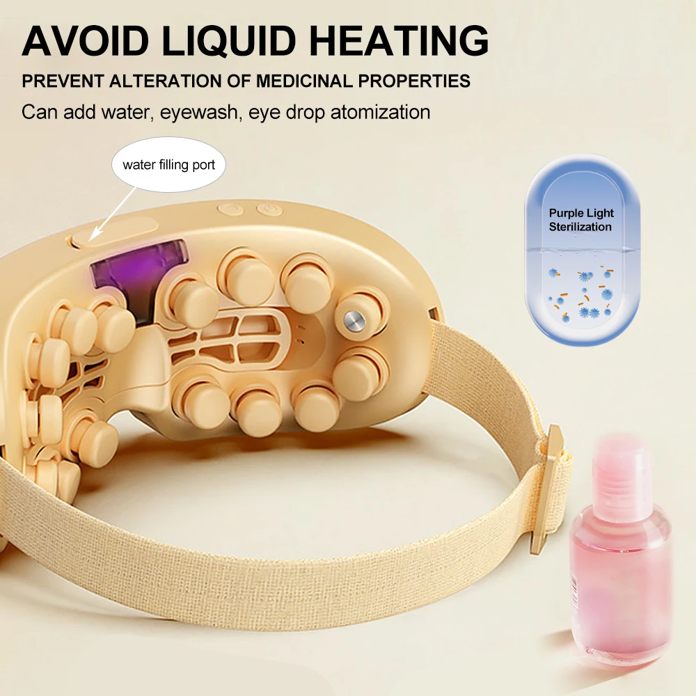 Heated Eye Mask Dry Eyes Dark Circles remove steam moisturizes Rechargeable Bluetooth Music Eye Massager