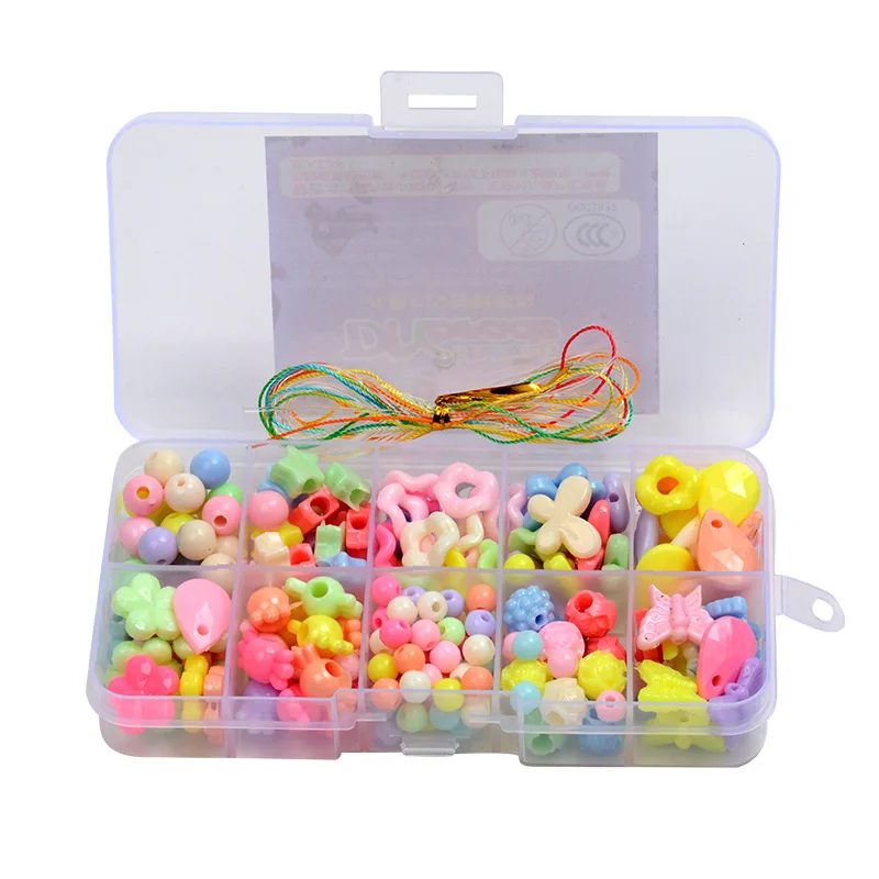Children's Beads Toy Set Girl Diy Handmade Beads Necklace Acrylic Beads Bracelet Making Kit