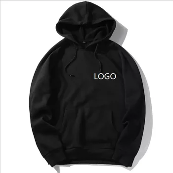 TOPKO custom logo soild oversized plain organic cotton women men's black windproof hoodie pullover & sweatshirt wholesale unisex