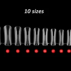 Nail False False Nails 10 Size 100 PCS Nail Builder Extension Forms With Scale Clear Acrylic Full Cover False Nail Mold Tips