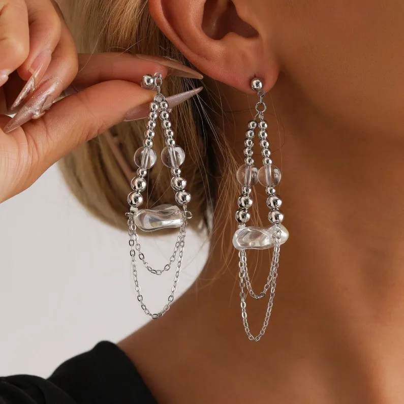 New Design Waterproof 925 Silver Earring Pearl Flower Drop Hoop Pendant Earrings for Girl