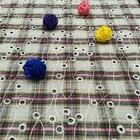 Check HOT SALE 100% POLYESTER CHECK WITH EYELEY EMBROIDERY FABRIC COTTON