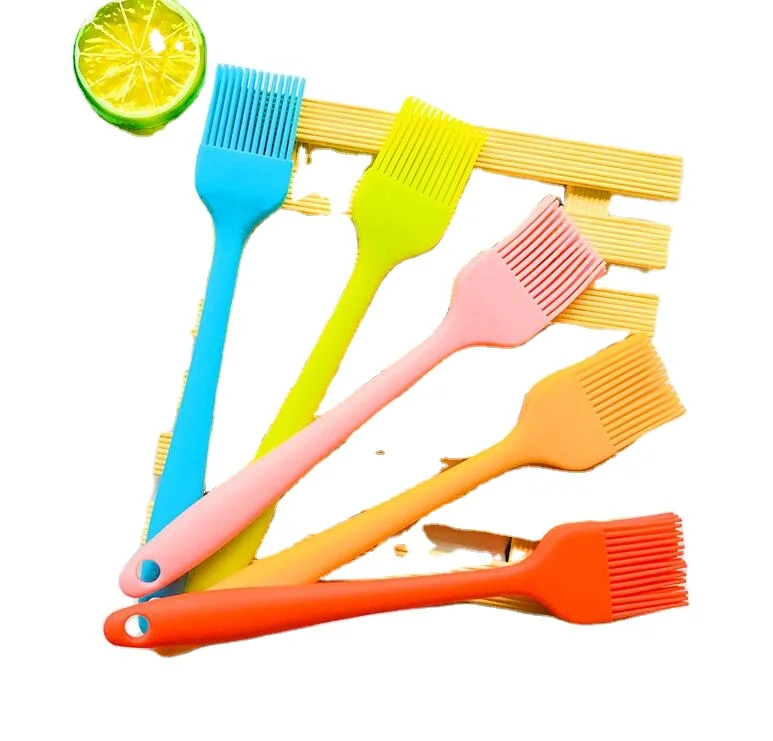 OEM & ODM 21cm Silicone Oil Brush Customized Heat Resistant Silicone Pastry and Basting Brush Wholesale BBQ Brush Silicone