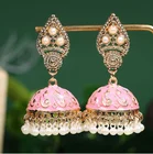 Pearl 2021 New Fashion Earrings Indian Jumka Ethnic Fashion Bell Pearl Earrings Factory Wholesale