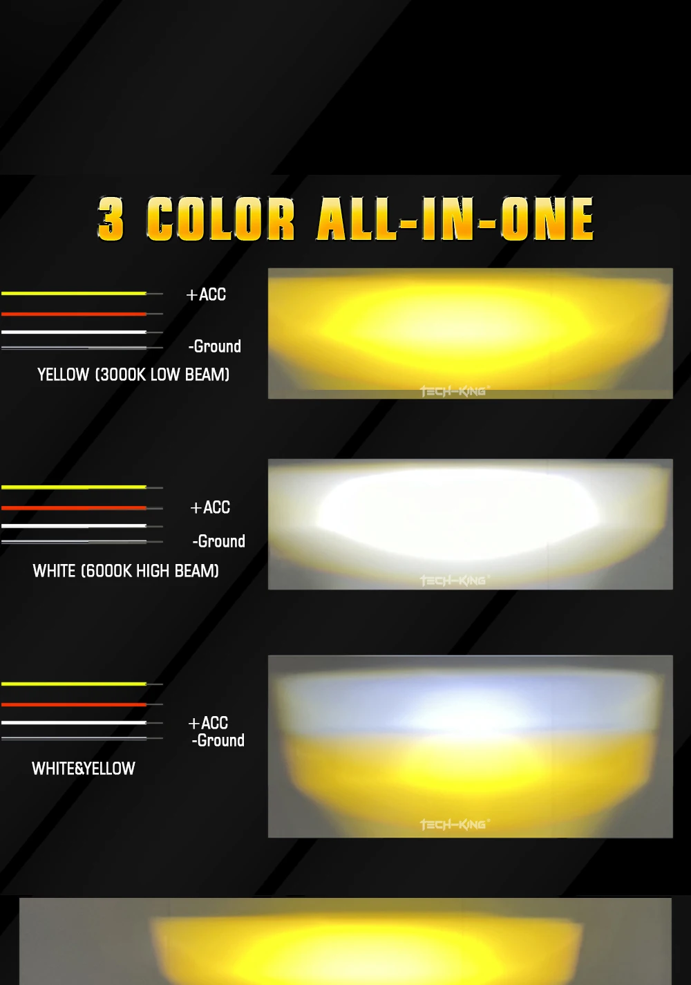 3 color DRL Spotlights 120W 9-80V Motorcycle Modified Bike Lighting Accessories Auxiliary Led Product Light Car grille lights