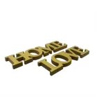 Words Custom Home Decorative Crafts Love Desk Decoration Small Art Wooden Gold Standing Words Letter Stand