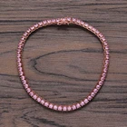 A004 3mm 4mm Brass CZ Tennis Anklet 9inch 10inch Iced Out Cubic Zircon Bling Bling For Women