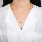 Necklace Silver 925 Silver Necklace Simple Cubic Zirconia Necklace Silver 925 Dancing Diamond Necklace