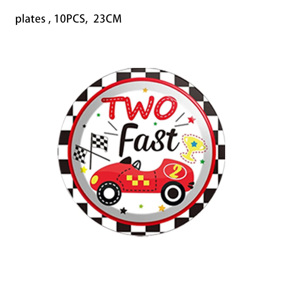 Hot Wheels Car theme party decorative tableware set Sports car tissue paper cup racing napkins disposable tableware set